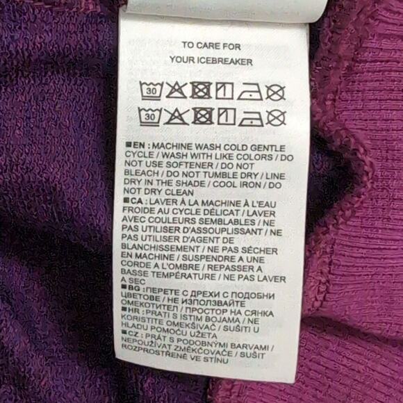 Icebreaker Purple Long Sleeve Crew Neck 200 Merino Cotton Wool Sweatshirt Size M - Picture 9 of 11